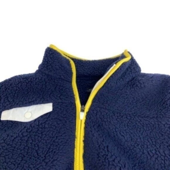 Talbots Colorblocked Full Zip Sherpa Sweater Jacket Blue White - Picture 3 of 7